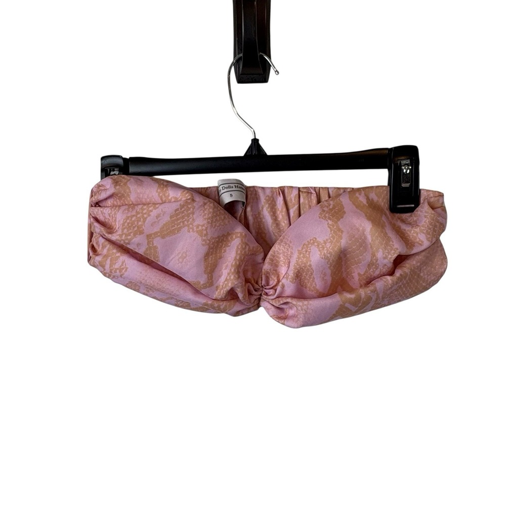 The Dolls House Crop Top Pink‎  Tan Snakeskin Festival Size Small